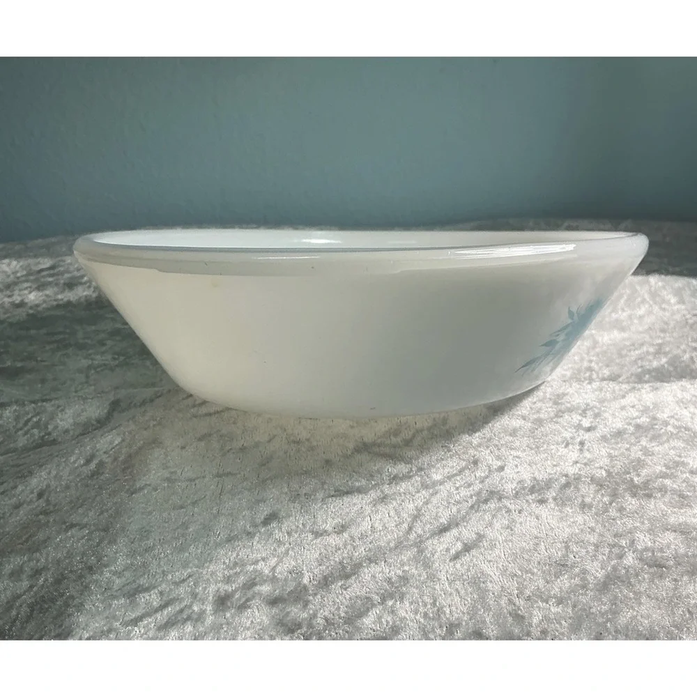 VTG Glasbake White Milk Glass Milk Thistle Oval Divided Casserole  J2352